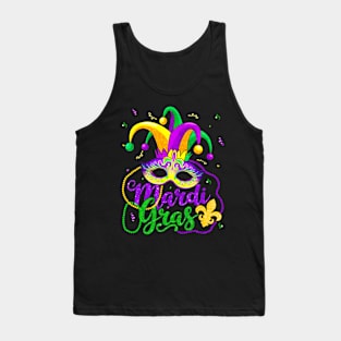 Mardi Gras For Women Kids Men Beads Mask Feathers Hat Tank Top